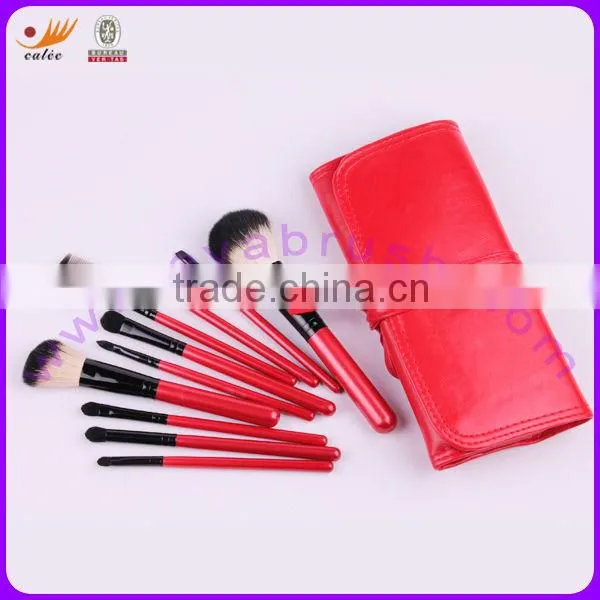 10-piece Makeup Brush Set with Wooden Handle and Aluminium Ferrule, OEM/ODM Orders Welcomed