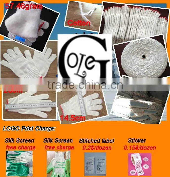 China machinist working gloves, thin work gloves, poly cotton knitted gloves work gloves