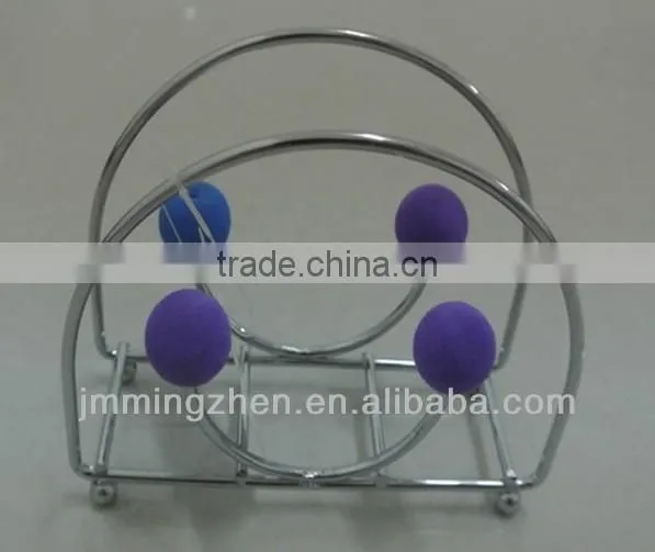 Iron wire napkin holder, chrome finish