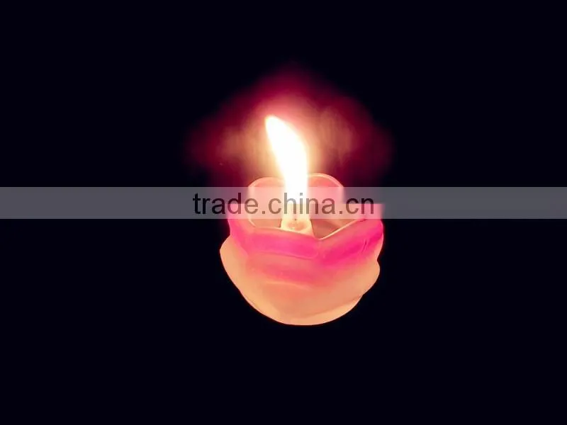 unique shaped pink colored flower shaped candlestick glass container/candle holder