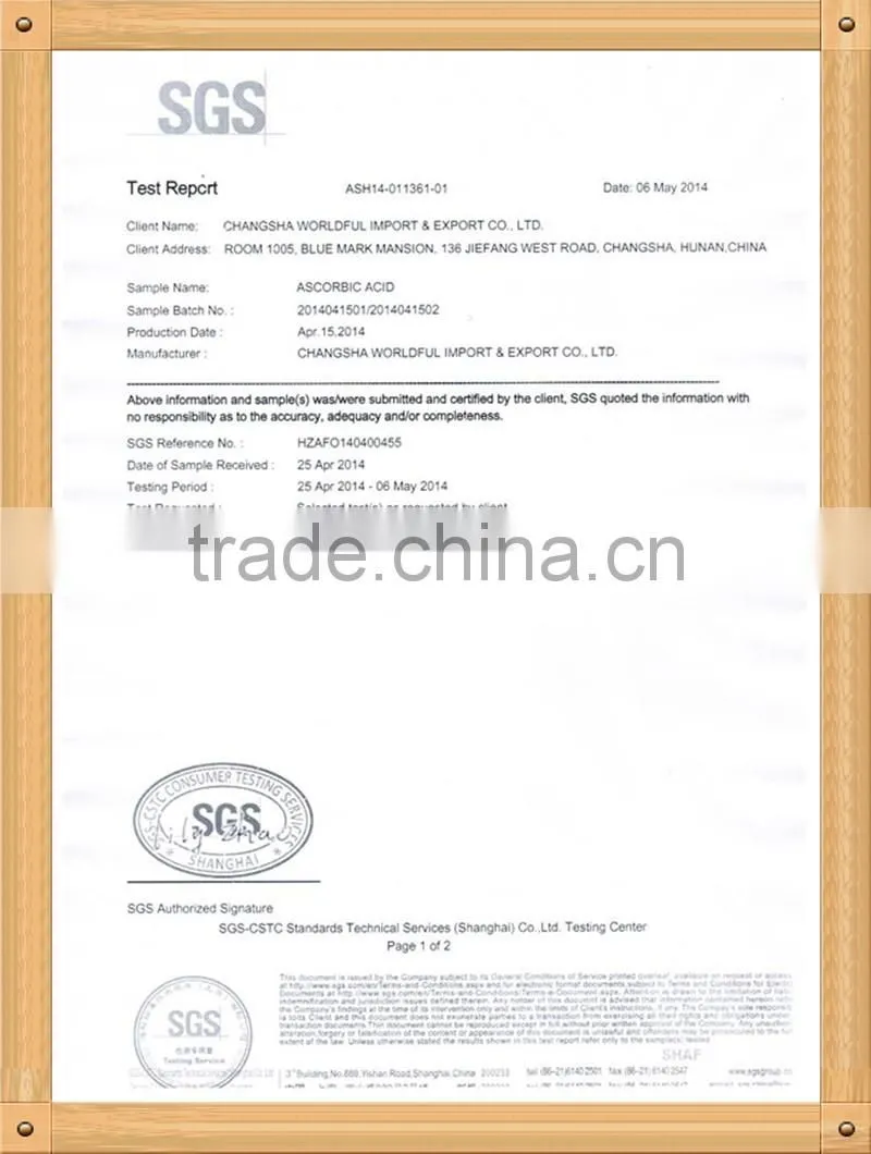 Best Quality 99% Feed Grade Ascorbic Acid / Vitamin C