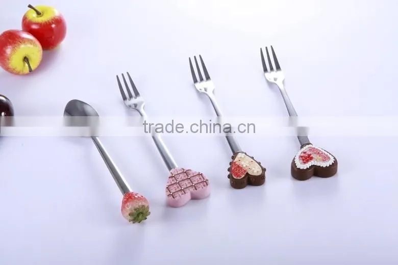 Fashion designed resin handle stainless steel ice cream spoon food grade
