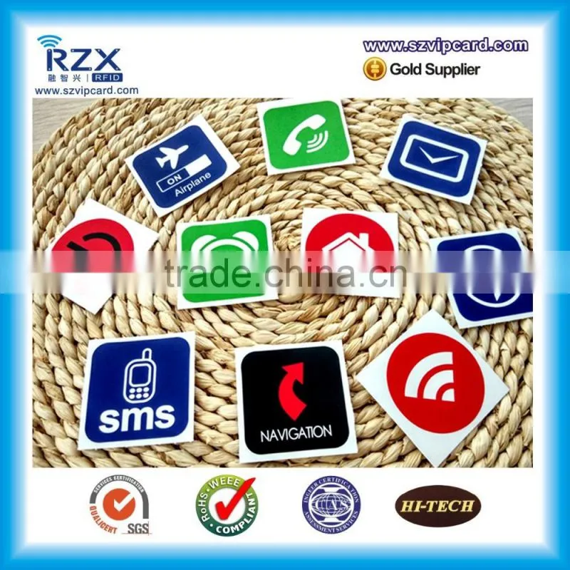 CMYK print low cost rewritable small size NFC tag sticker