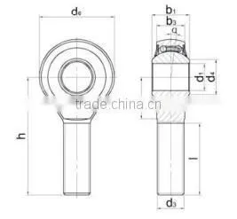 Heavy duty rod ends with integral self-aligning bearing, BAM..K2