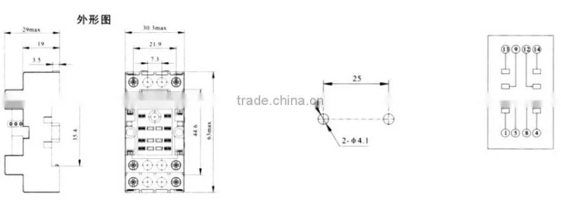 HEIGHT Hot Sale RX78720 Relay Socket / 14pin Relay Socket/General relay socket with High Quality Factory Price