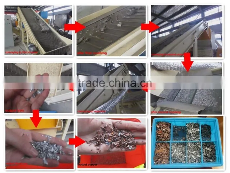 Waste compressed radiator crusher and separator