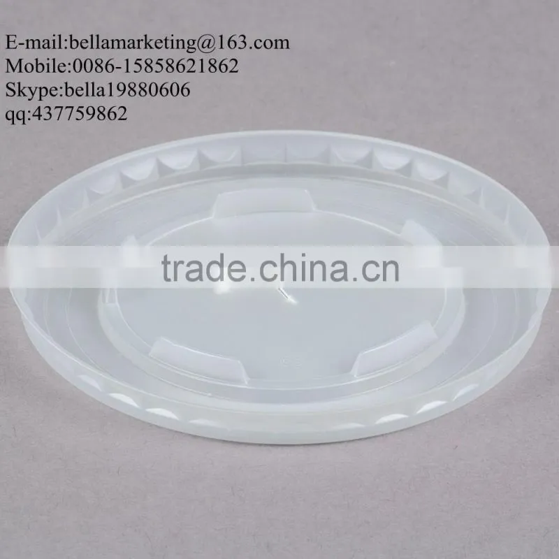 9 oz. Translucent Flat Plastic Lid with Straw Slot For Paper Cold Cup
