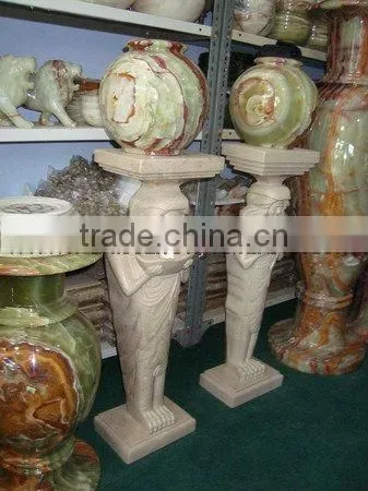 CUSTOM DESIGN VERONA BEIGE MARBLE PEDESTALS