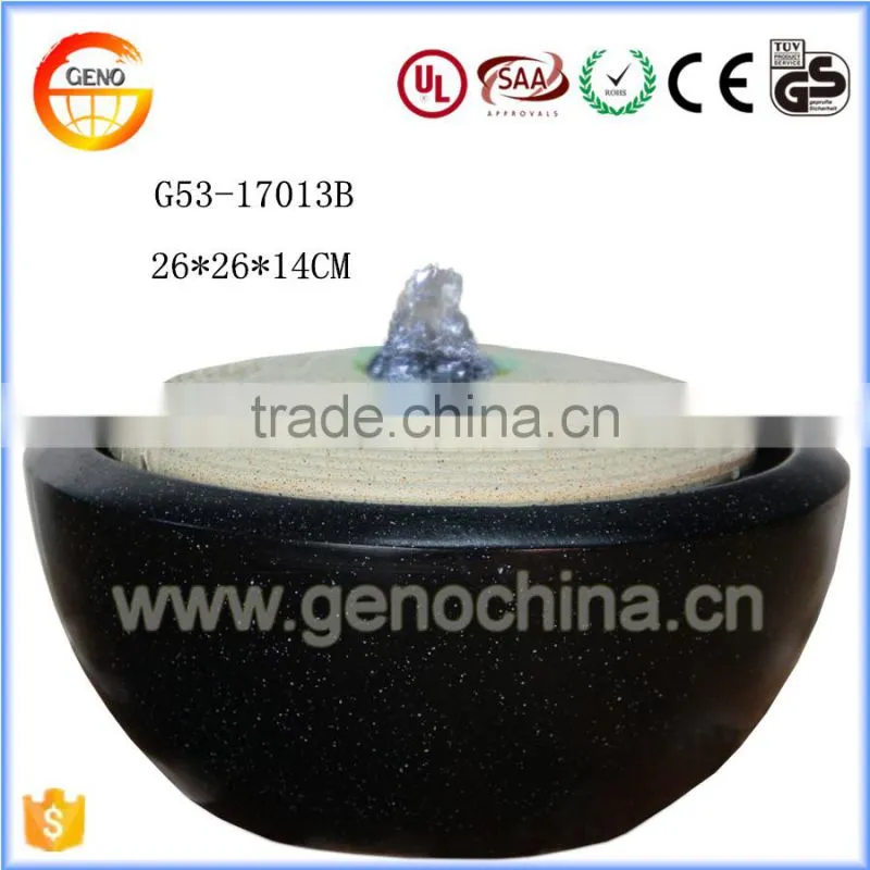 Trade assurance 2017 mini round home decoration resin crafts water fountain