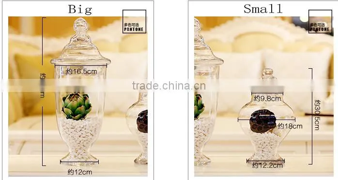 Creative clear glass jars with lid for wedding table centerpieces