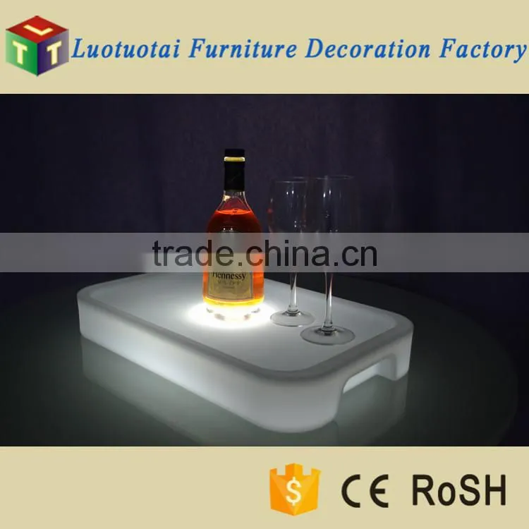 Disco and night club use 16 color changed led bar wine tray with remote cotrol
