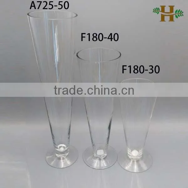 Mouthblown Glasswares Factory Silver Trumpet Vase