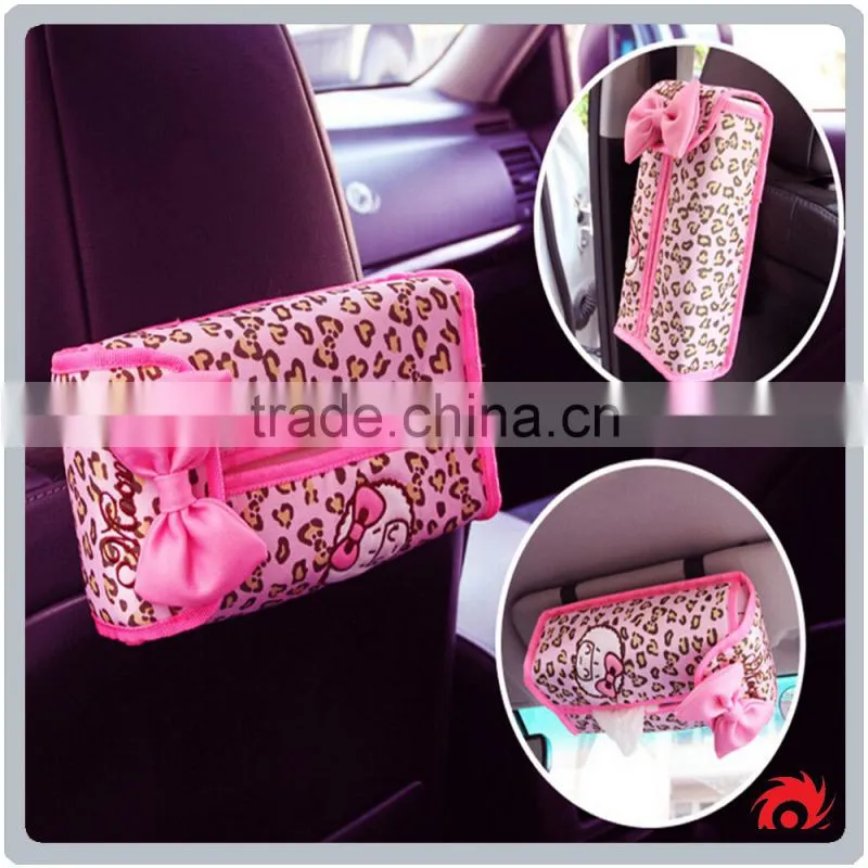 Leopard pattern Car Sun Visor Seat Back Bracket Auto Tissue Box Holder