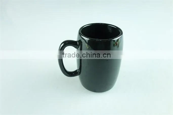 white and black colored glazed ceramic beer mug 7 oz cheap price wholesale