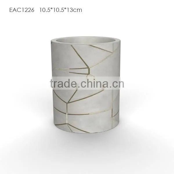 Plain cement finish smart pattern decorative bare concrete planter pots