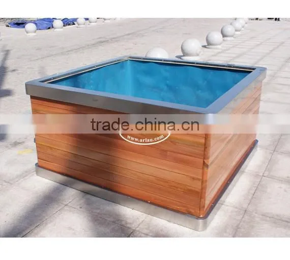 Arlau large flower pots wholesale, wooden plant containers