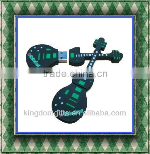 Hot Sale Guitar Design Silicone USB Keychain