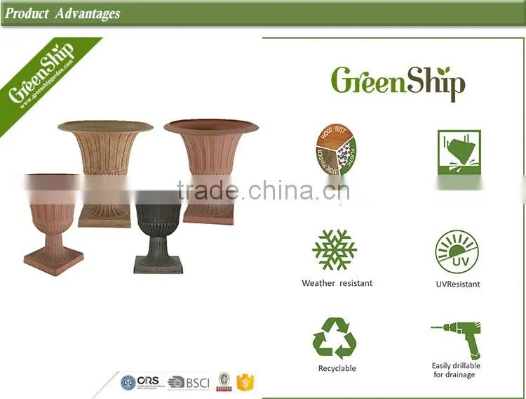 Recyclable black urn and planter - GreenShip