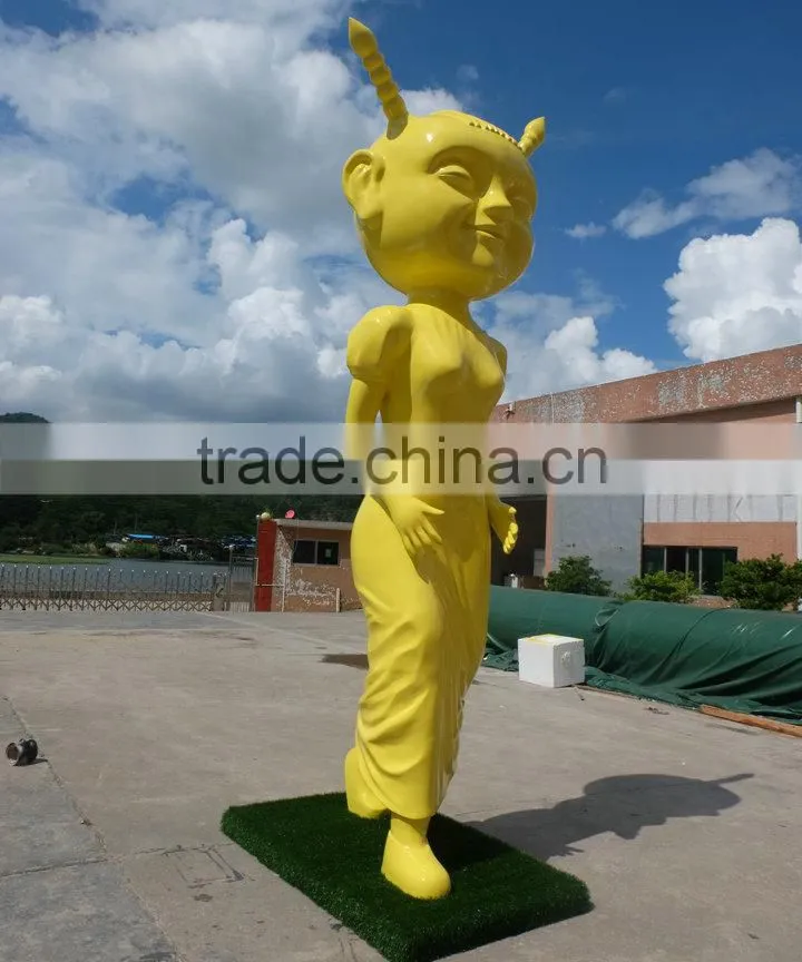 H6 meters fiberglass lady sculpture