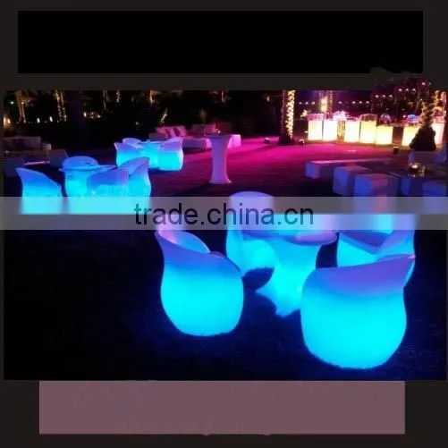 New product high quality PE led light dinning chair sets / Bar led furniture light up leisure chairs sets
