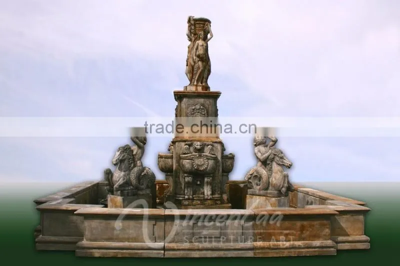 Custom hand carved stone carvings and sculptures marble outdoor water fountains