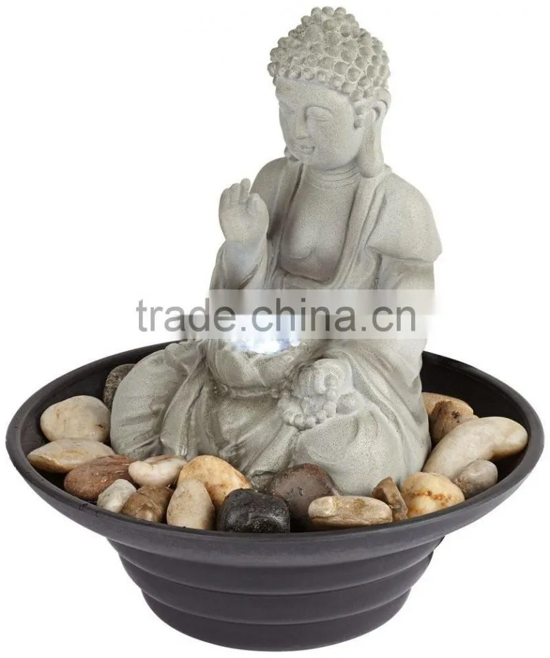 Sitting Buddha LED Tabletop Zen Fountain