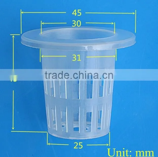 30mm Diameter Garden Plants Hydroponic Grow System Net Pot PP Mesh Cup