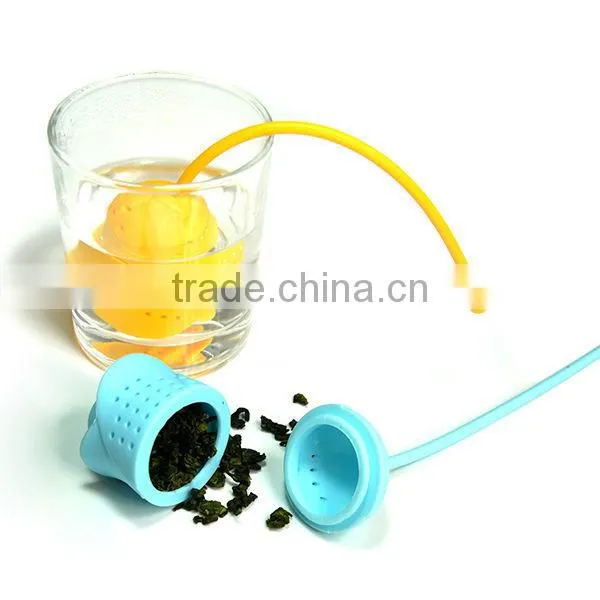 Hot selling promotional gift rose silicone tea bag strainer