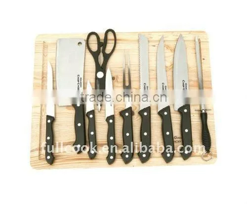 11 Piece Knife With Solid Wood Cutting Board