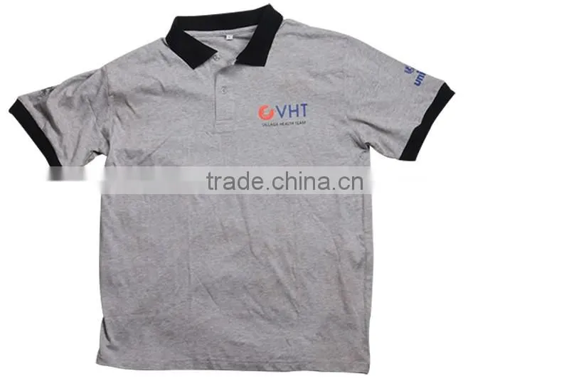2016 Grey Printed Mercerized Cotton T-shirt
