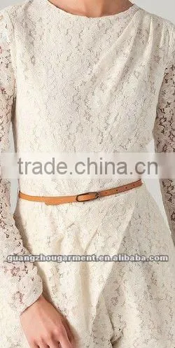 Crew-neck long sleeve lace jumpsuit/rompers