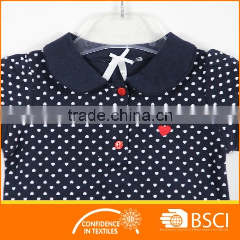 Full Heart Printing Baby Girl Party Dress Children Frocks Designs