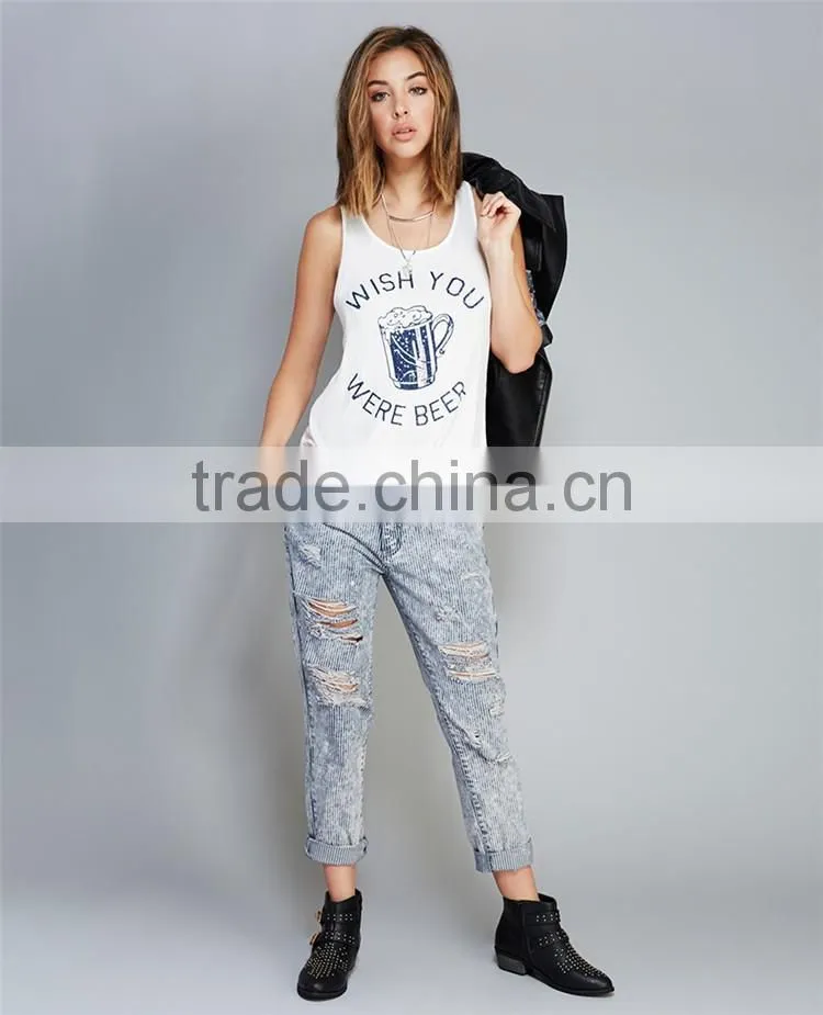 Tank top with low price loose fitting gym stringer tank top wholesale