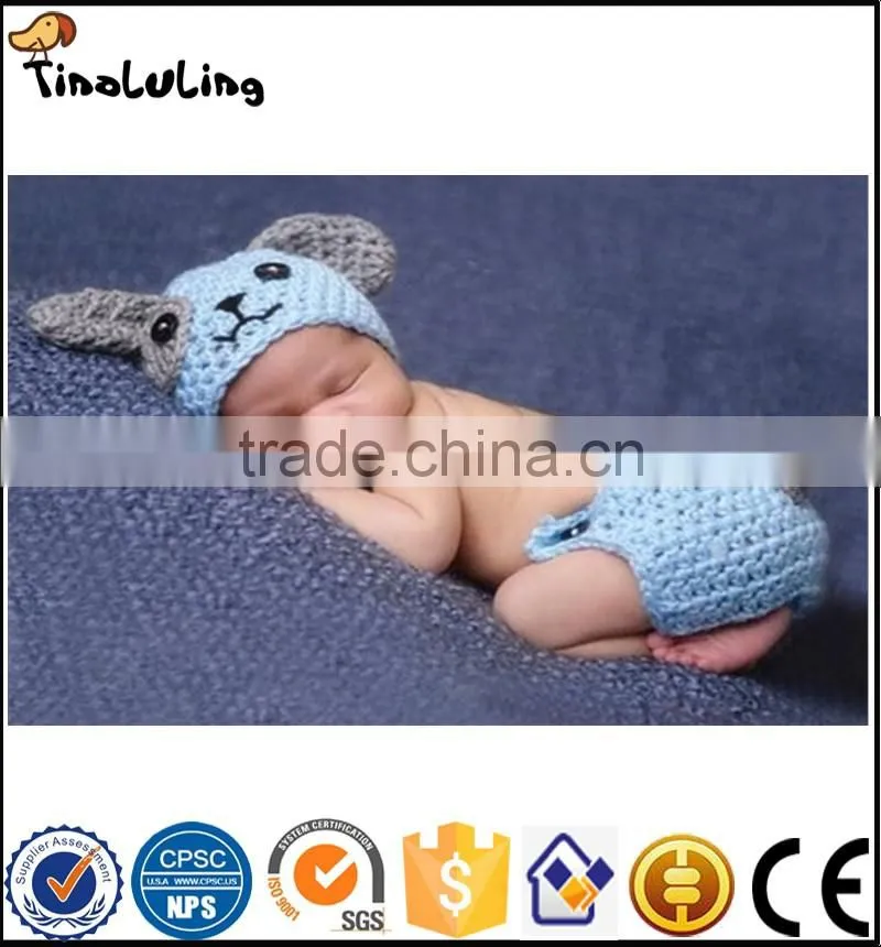 NPT20 Tinaluling newborn baby dog hat cap woolen photography prop animal hat cap crochet knitted