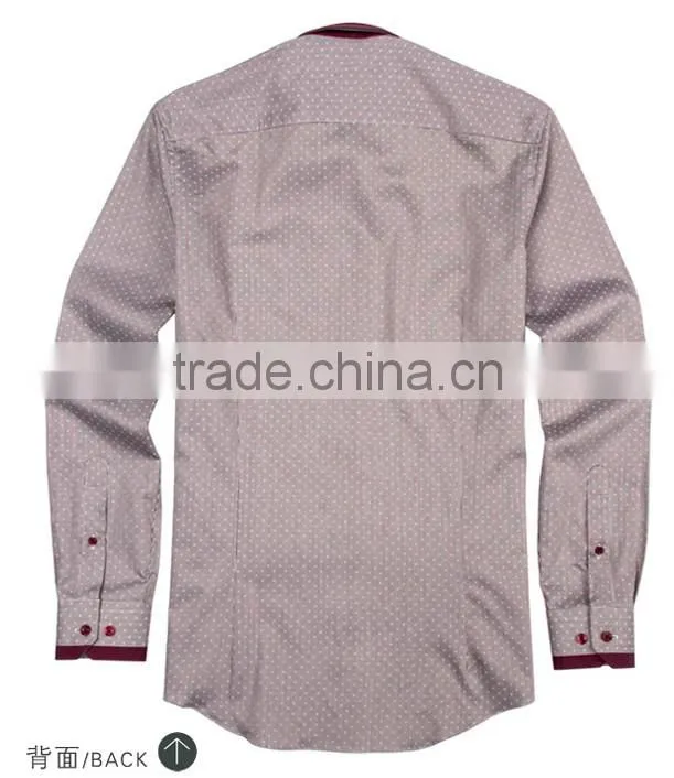 2014 fashion casual man shirt red collar china wholesale
