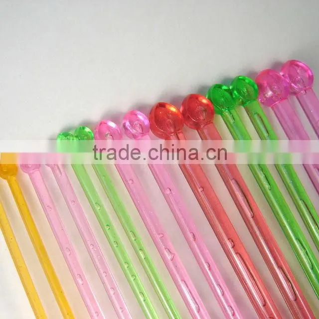 Colorful Acrylic Single Pointed knitting needles