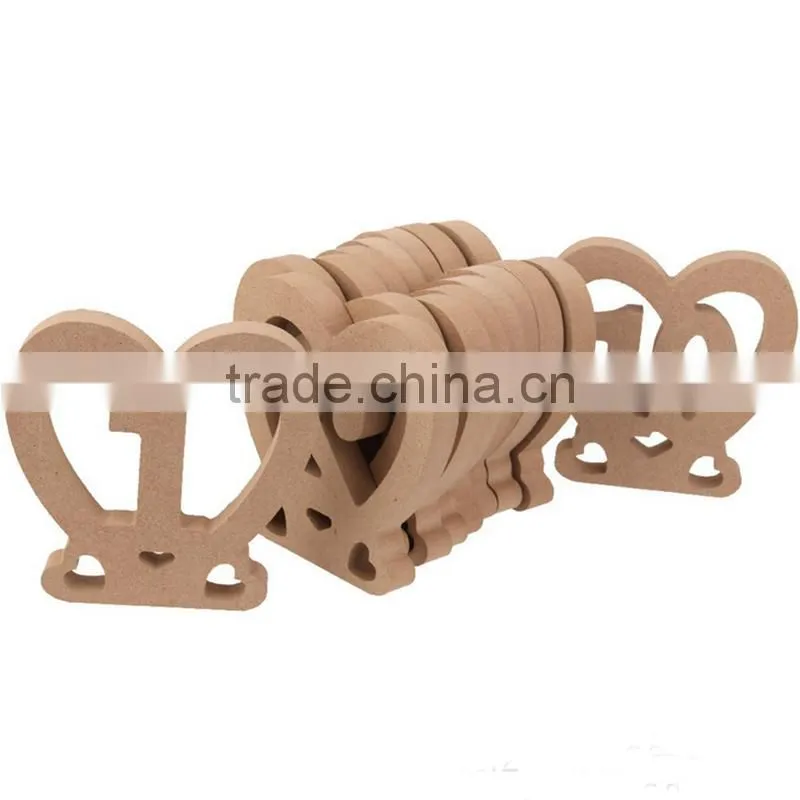 Wedding Supplies Hollow Wood Heart Figures Table Number Stand