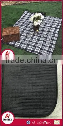 Noraml pattern picnic blanket for stock, Wholesale outdoor waterproof camping mat, 100% acrylic picnic blanket