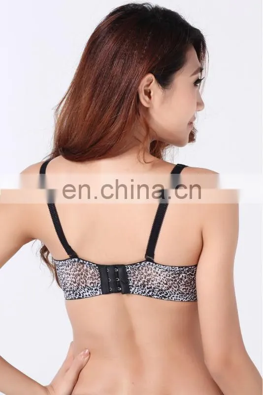 Sexy young girls under wear sexy black leopard printed brassiere panties Trade assurance supplier
