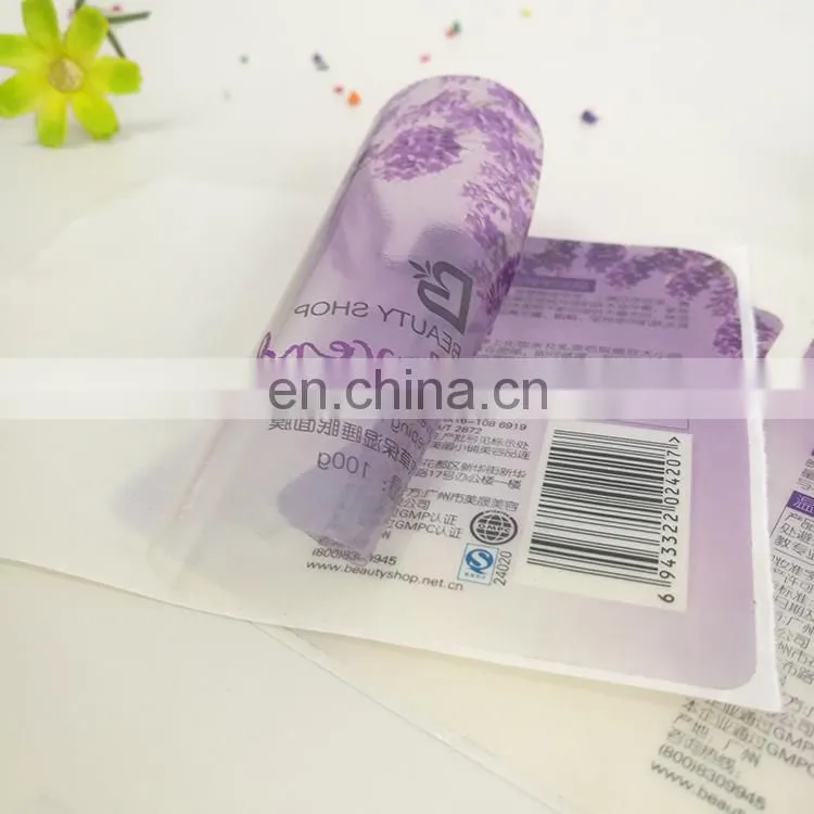 Wholesale alibaba plastic waterproof sticker cosmeti label for sleeping mask