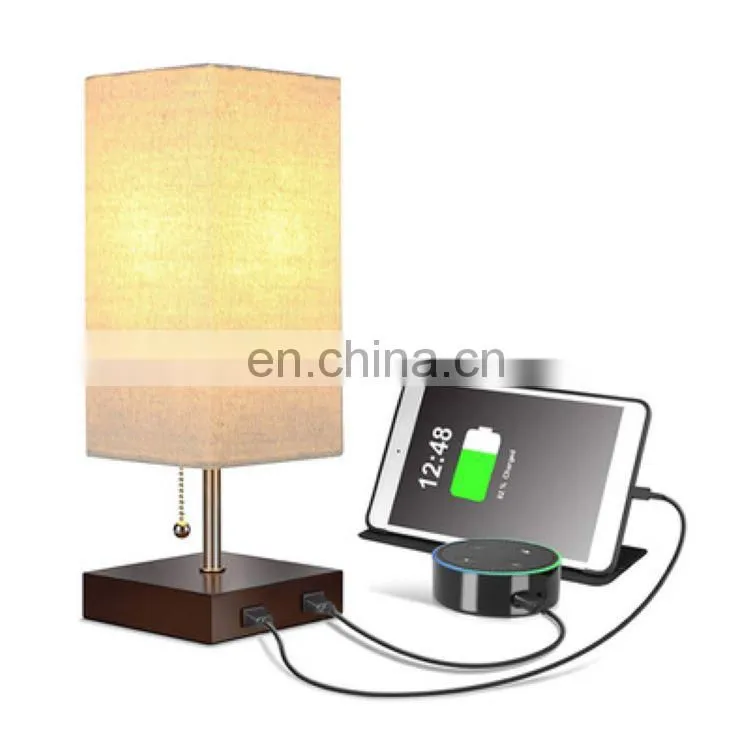Nordic modern domestic and international hotel table lamp bedside double charging USB table lamp