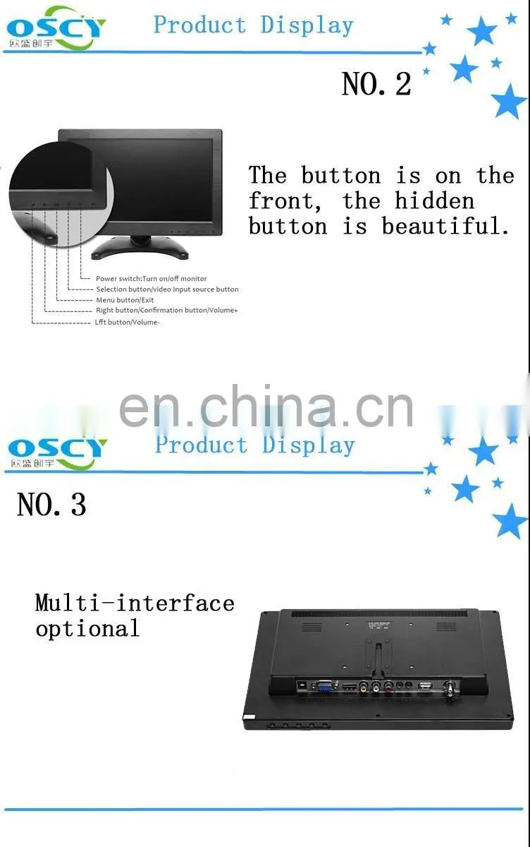 Hot sell 12 15 17 inch POS system using CE / KC certificated pos stand tough screen monitor for pc computer