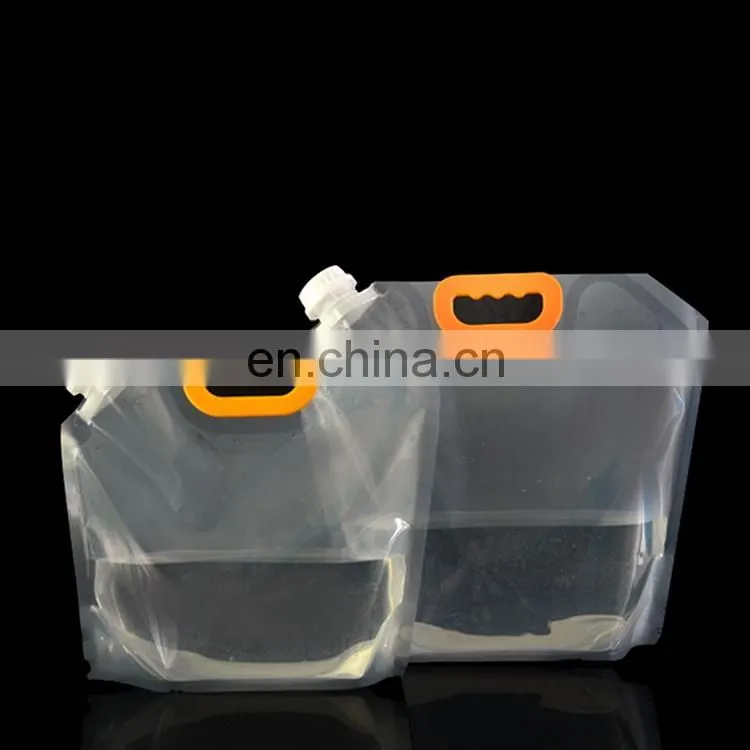 reusable doypack plastic stand up spout pouch liquid drink water in plastic double ziplock bag