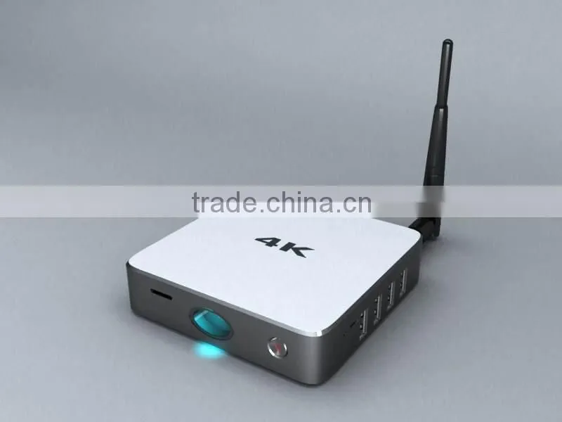 New design with metal shell quad core Cortex A17 2GB/16GB BT4.0 2.4GHz/5.0GHz Wifi Full HD 4K player Android tv box rk3288