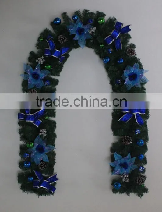 2015 new design pvc artificial garland with decoration