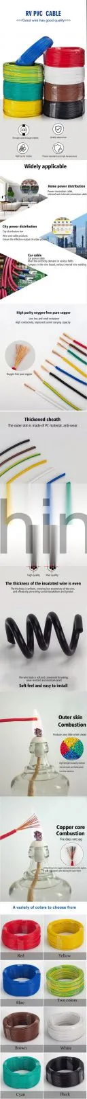 One Core Cable PVC Non sheathed Cable RV 0.5mm Instrument Connection Cable