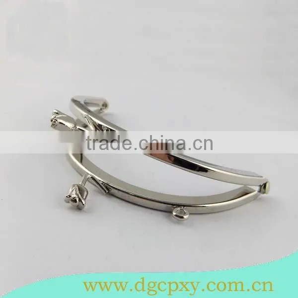 beautiful shiny bag frame glue on frame with flower shape locker
