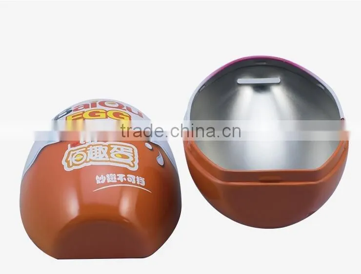 egg-shape custom made kid gift metal tin piggy bank