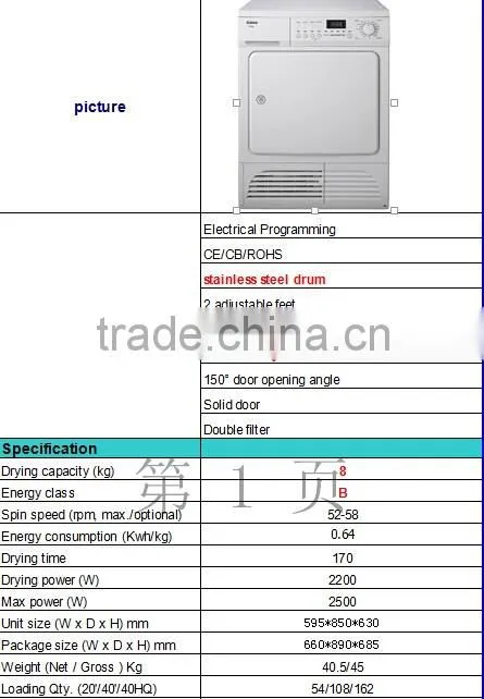 High Quality Home Appliance,Condenser portable Clothes Dryer machine