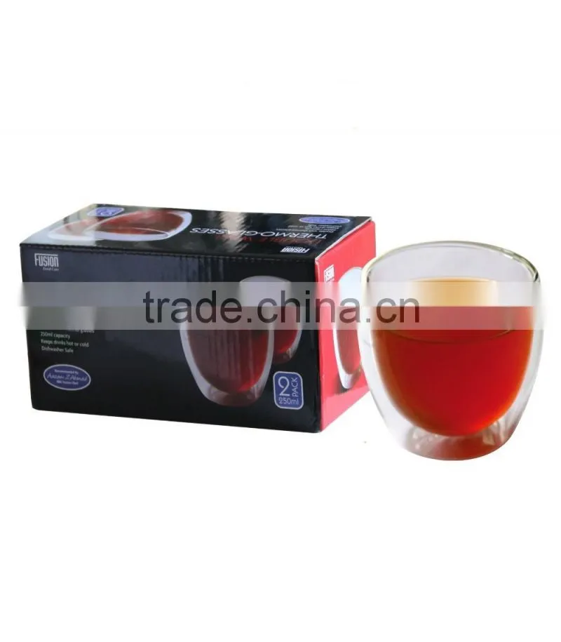 prevent cracking double wall glass cup coffee glass cup